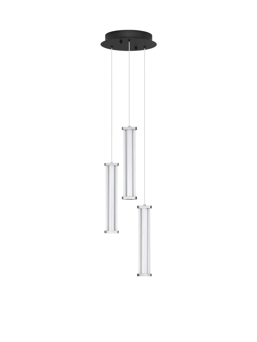 Lampa wisząca nowoczesna Luces Exclusivas CONIL, przezroczysta / nikiel satynowany, LED 13 W 2700 K, Ø 25 cm – LE45994