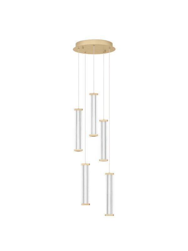 Lampa wisząca nowoczesna Luces Exclusivas CONIL, złoto-przezroczysta, LED 21 W 3000 K, Ø 32 cm – LE45995