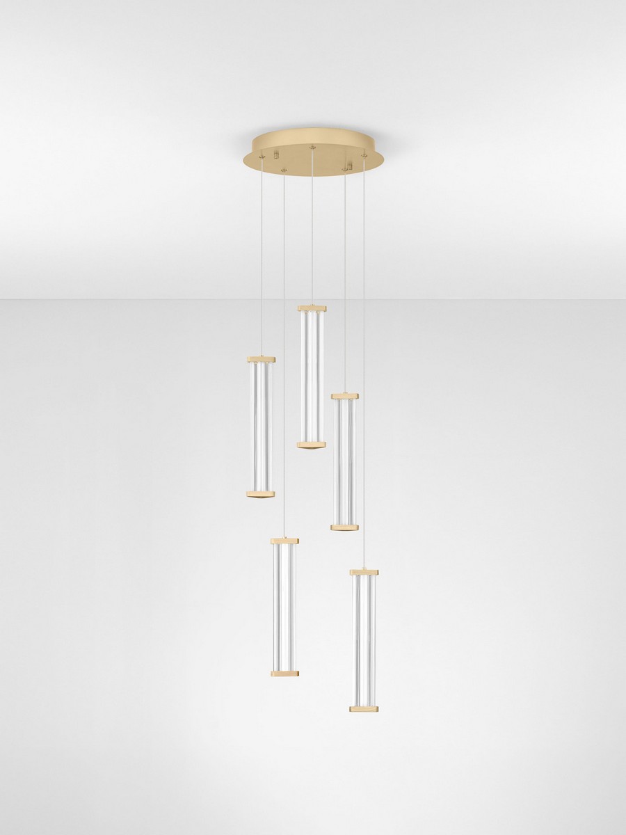 Lampa wisząca nowoczesna Luces Exclusivas CONIL, złoto-przezroczysta, LED 21 W 3000 K, Ø 32 cm – LE45995 - obrazek 2