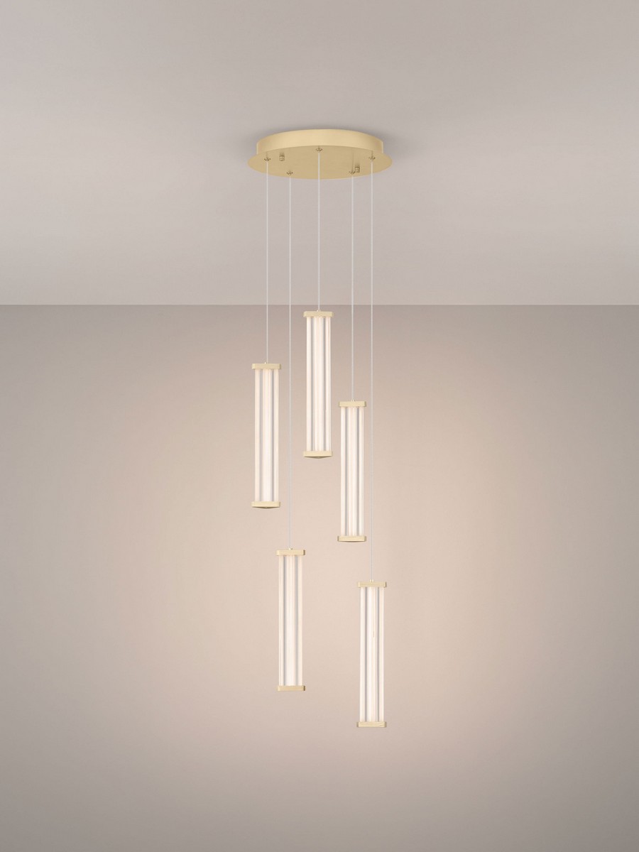 Lampa wisząca nowoczesna Luces Exclusivas CONIL, złoto-przezroczysta, LED 21 W 3000 K, Ø 32 cm – LE45995 - obrazek 3