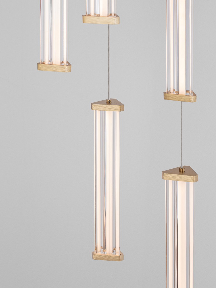Lampa wisząca nowoczesna Luces Exclusivas CONIL, złoto-przezroczysta, LED 21 W 3000 K, Ø 32 cm – LE45995 - obrazek 4
