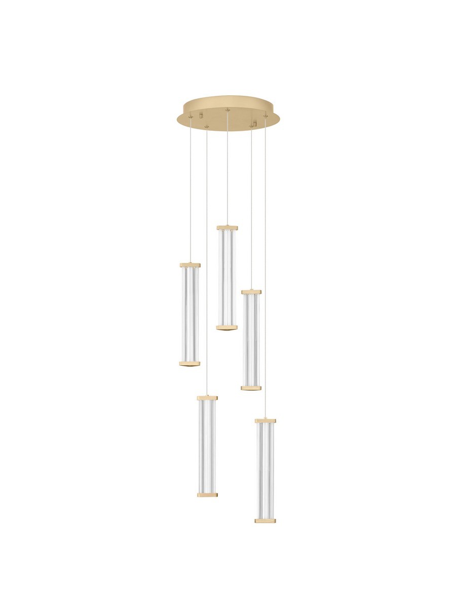 Lampa wisząca nowoczesna Luces Exclusivas CONIL, złoto-przezroczysta, LED 21 W 3000 K, Ø 32 cm – LE45995