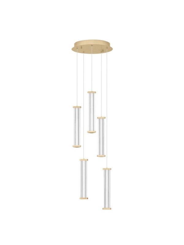 Lampa wisząca nowoczesna Luces Exclusivas CONIL, złoto-przezroczysta, LED 21 W 2700 K, Ø 32 cm – LE45996