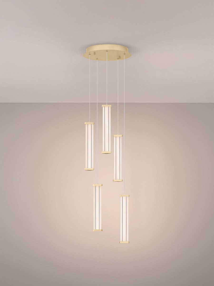 Lampa wisząca nowoczesna Luces Exclusivas CONIL, złoto-przezroczysta, LED 21 W 2700 K, Ø 32 cm – LE45996 - obrazek 3