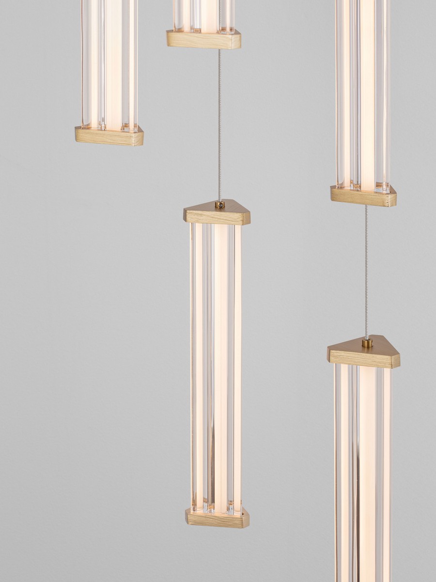 Lampa wisząca nowoczesna Luces Exclusivas CONIL, złoto-przezroczysta, LED 21 W 2700 K, Ø 32 cm – LE45996 - obrazek 4