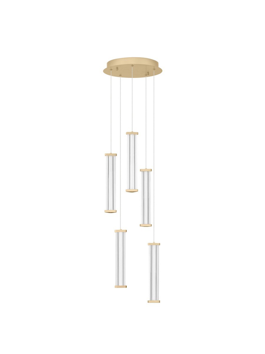 Lampa wisząca nowoczesna Luces Exclusivas CONIL, złoto-przezroczysta, LED 21 W 2700 K, Ø 32 cm – LE45996