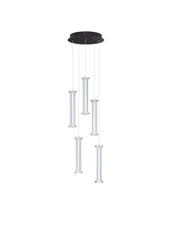 Lampa wisząca nowoczesna Luces Exclusivas CONIL, przezroczysta / nikiel satynowany, LED 21 W 3000 K, Ø 32 cm – LE45997