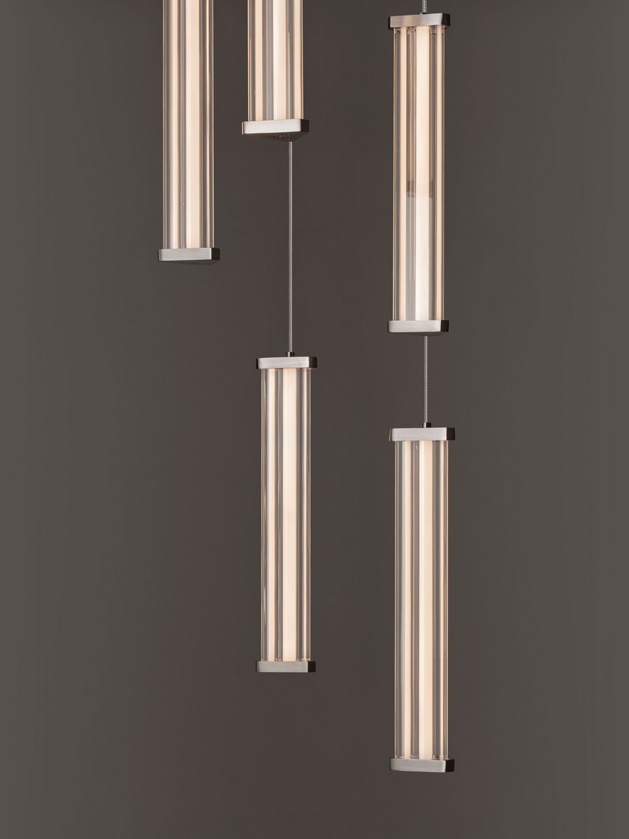 Lampa wisząca nowoczesna Luces Exclusivas CONIL, przezroczysta / nikiel satynowany, LED 21 W 3000 K, Ø 32 cm – LE45997 - obrazek 4