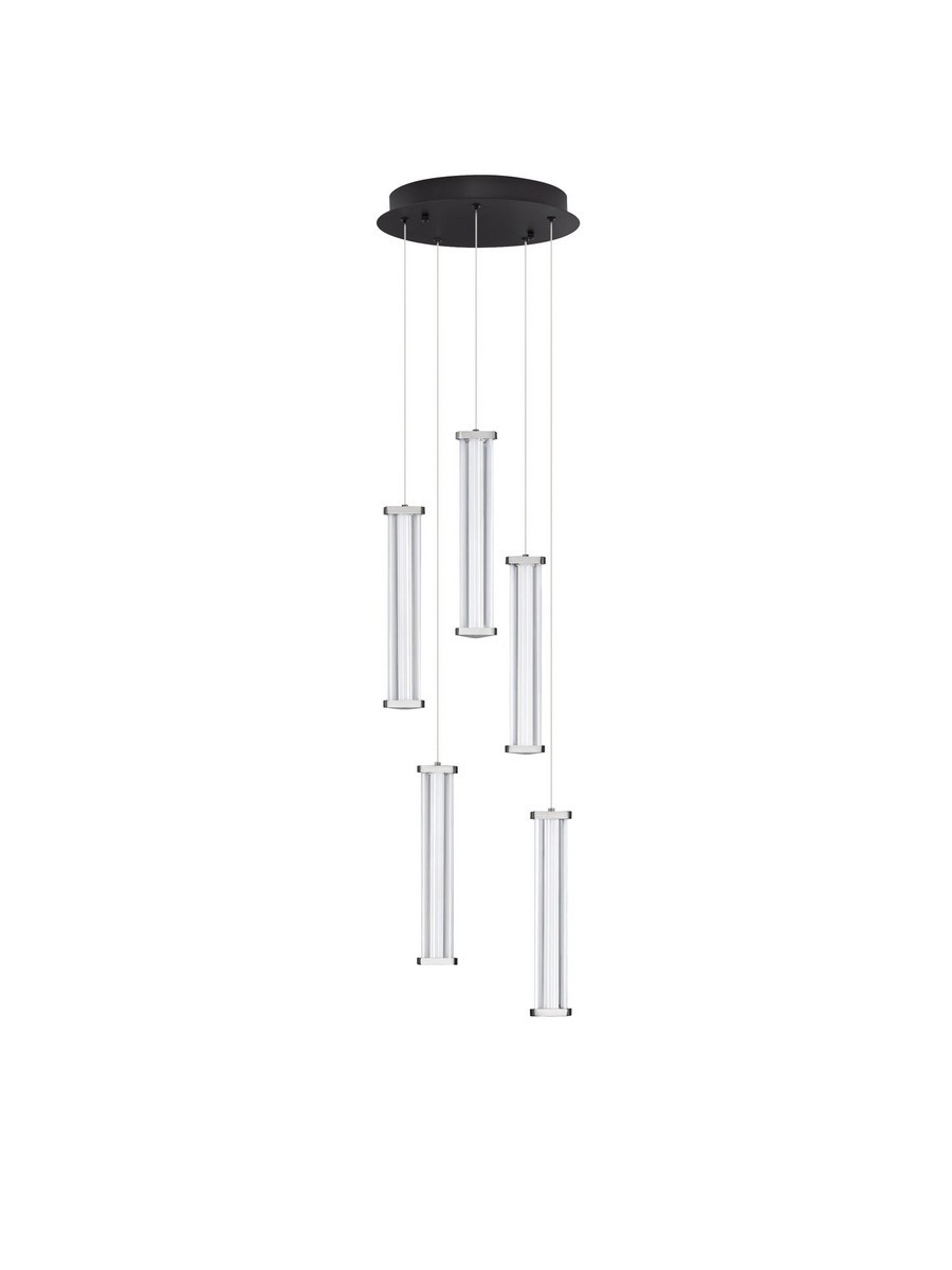 Lampa wisząca nowoczesna Luces Exclusivas CONIL, przezroczysta / nikiel satynowany, LED 21 W 3000 K, Ø 32 cm – LE45997