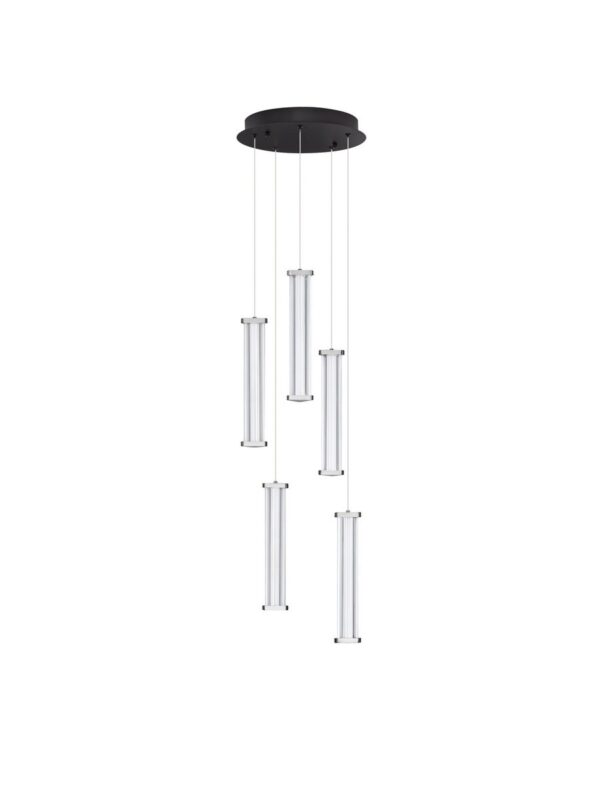 Lampa wisząca nowoczesna Luces Exclusivas CONIL, przezroczysta / nikiel satynowany, LED 21 W 2700 K, Ø 32 cm – LE45998