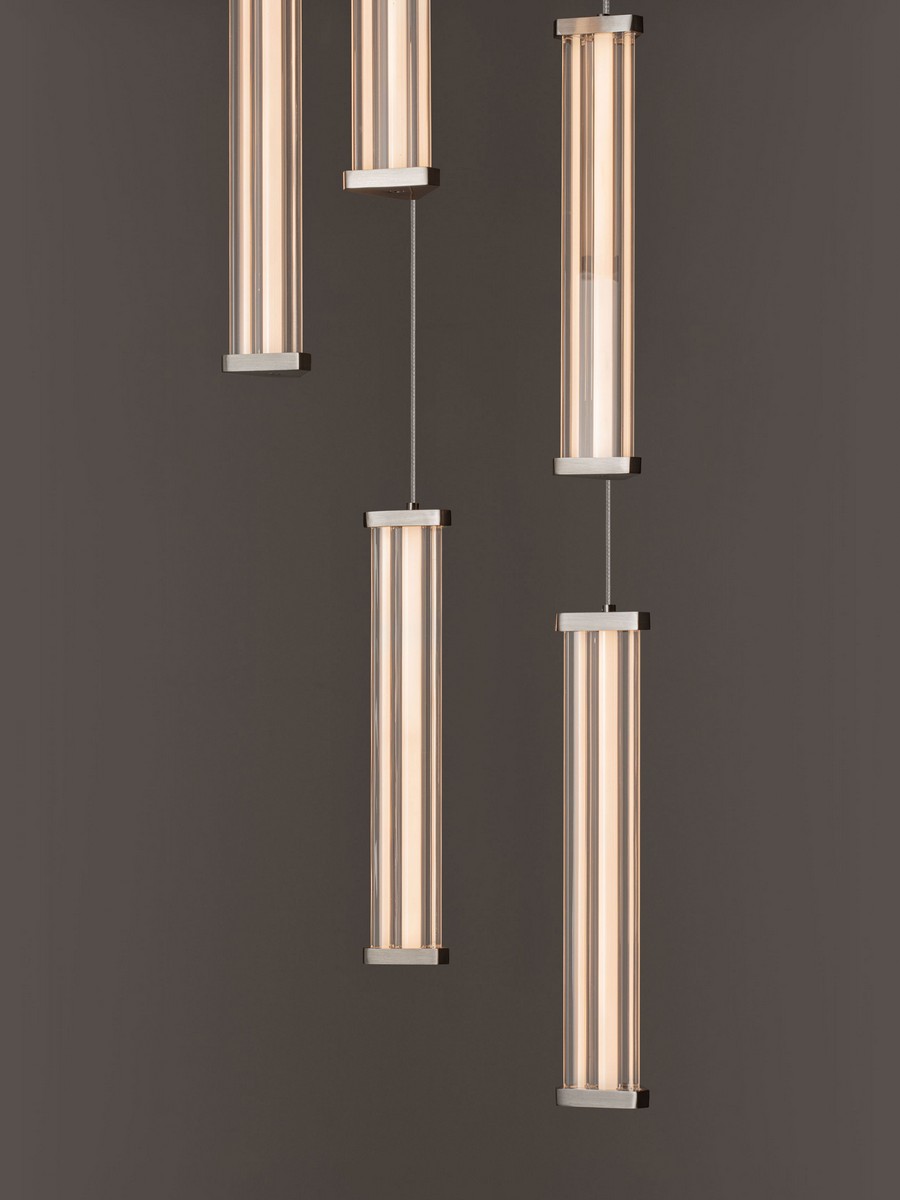Lampa wisząca nowoczesna Luces Exclusivas CONIL, przezroczysta / nikiel satynowany, LED 21 W 2700 K, Ø 32 cm – LE45998 - obrazek 2