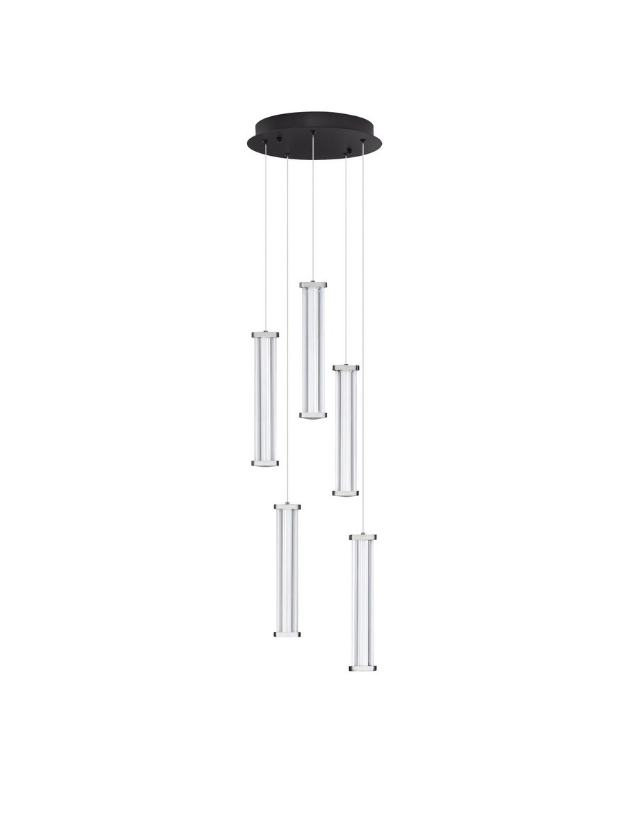 Lampa wisząca nowoczesna Luces Exclusivas CONIL, przezroczysta / nikiel satynowany, LED 21 W 2700 K, Ø 32 cm – LE45998