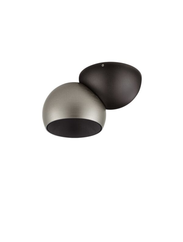 Plafon nowoczesny Luces Exclusivas FRONTERA, czarny / nikiel matowy, LED 11 W 3000 K, szer. 15,7 cm – LE46047