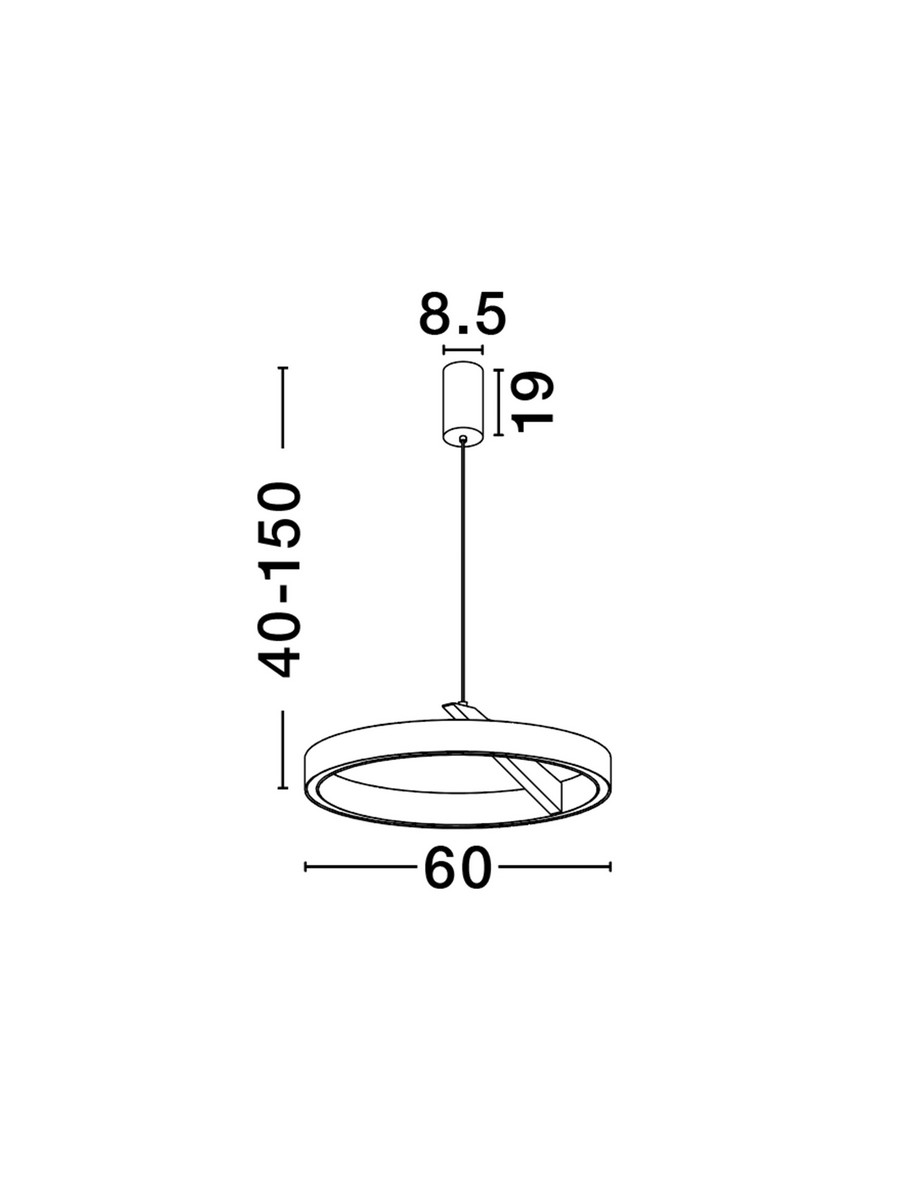 Lampa wisząca nowoczesna Luces Exclusivas GORAFE, czarna, LED 59 W, Ø 60 cm – LE46051 - obrazek 6
