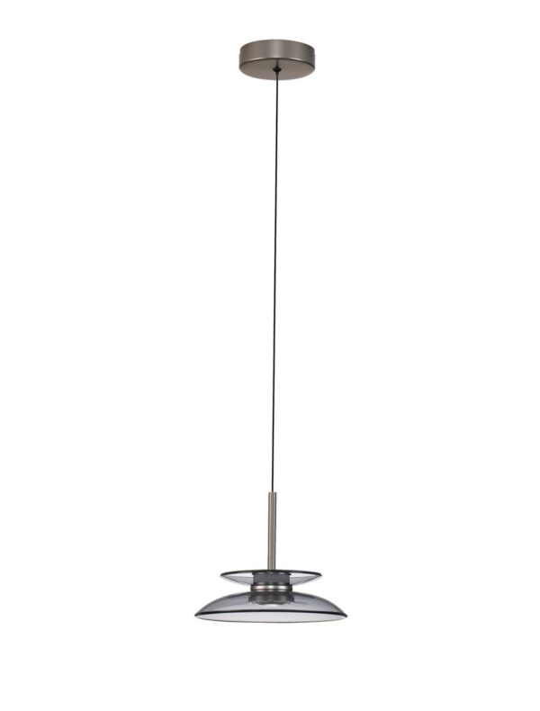 Lampa wisząca nowoczesna Luces Exclusivas HUANUCO, dymiona / nikiel matowy, LED 10 W 3000 K, Ø 23 cm – LE46073