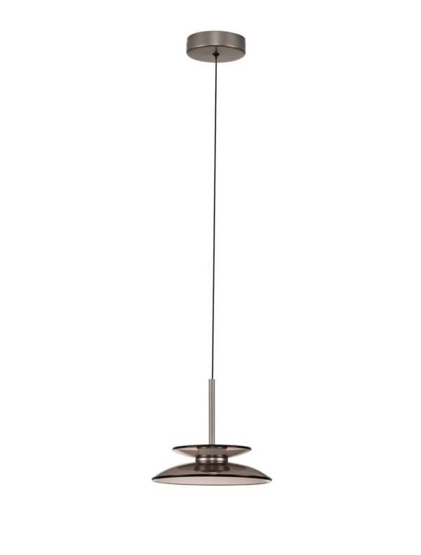 Lampa wisząca nowoczesna Luces Exclusivas HUANUCO, brązowa / nikiel matowy, LED 10 W 3000 K, Ø 23 cm – LE46074
