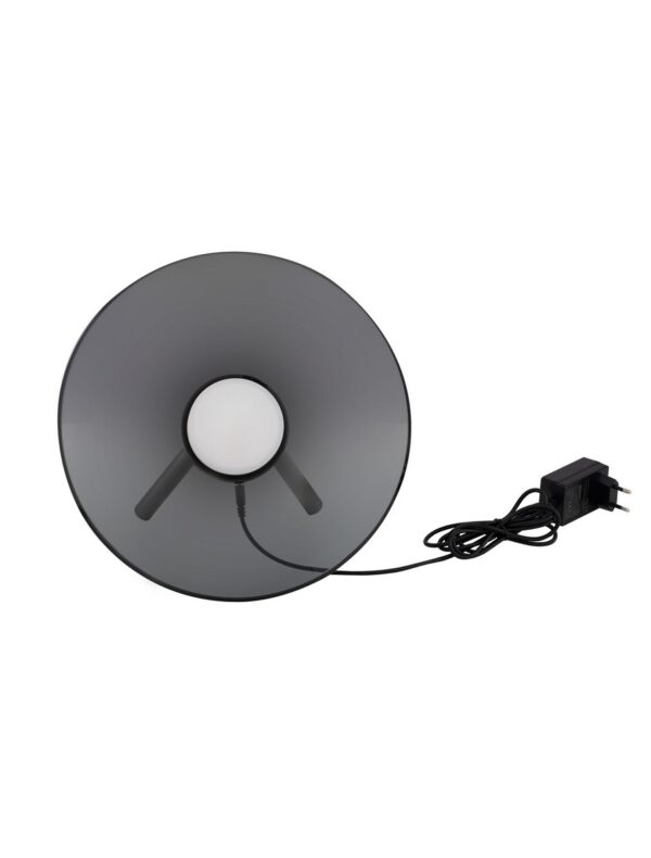 Lampa stołowa nowoczesna Luces Exclusivas HUANUCO, dymiona / nikiel matowy, LED 16 W 3000 K, Ø 32 cm – LE46077
