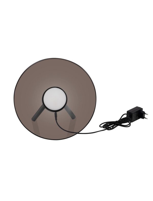 Lampa stołowa nowoczesna Luces Exclusivas HUANUCO, brązowa / nikiel matowy, LED 16 W 3000 K, Ø 32 cm – LE46078