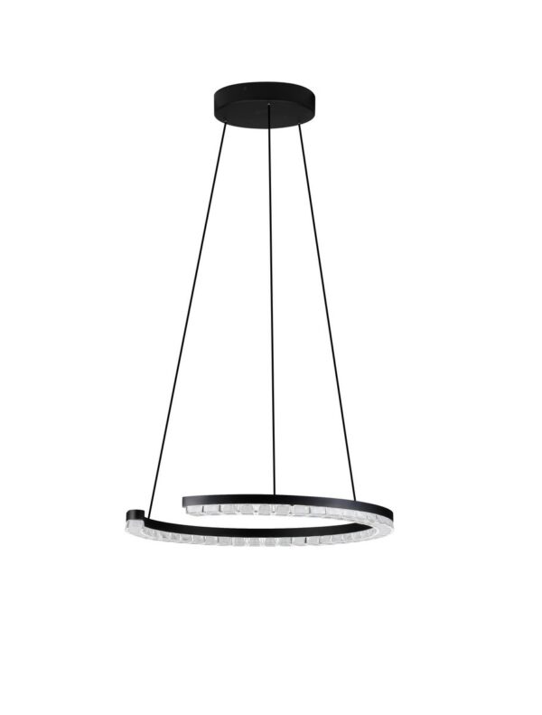 Lampa wisząca nowoczesna Luces Exclusivas MAHON, czarna, LED 21 W 3000 K, Ø 46 cm – LE46091