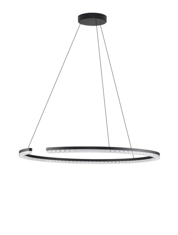 Lampa wisząca nowoczesna Luces Exclusivas MAHON, czarna, LED 43 W 3000 K, Ø 85 cm – LE46093