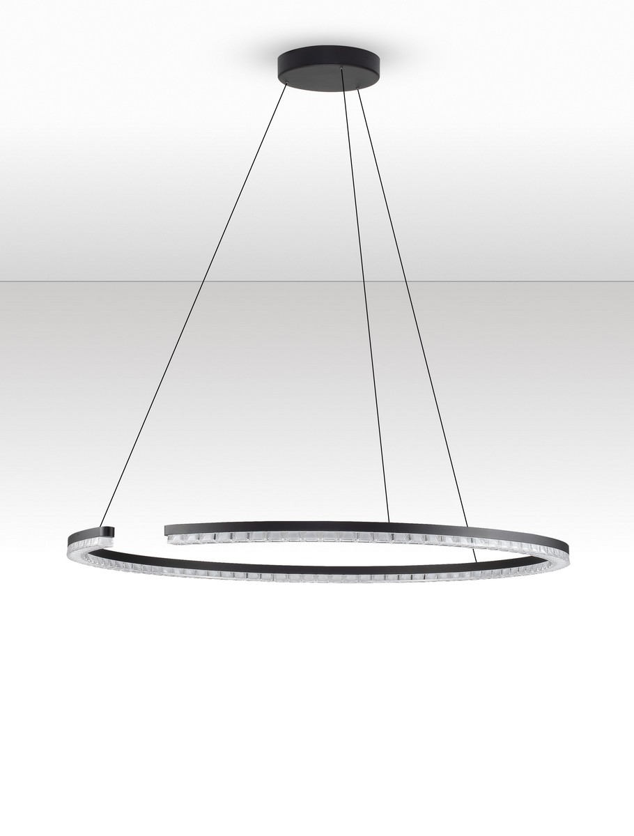 Lampa wisząca nowoczesna Luces Exclusivas MAHON, czarna, LED 43 W 3000 K, Ø 85 cm – LE46093 - obrazek 2