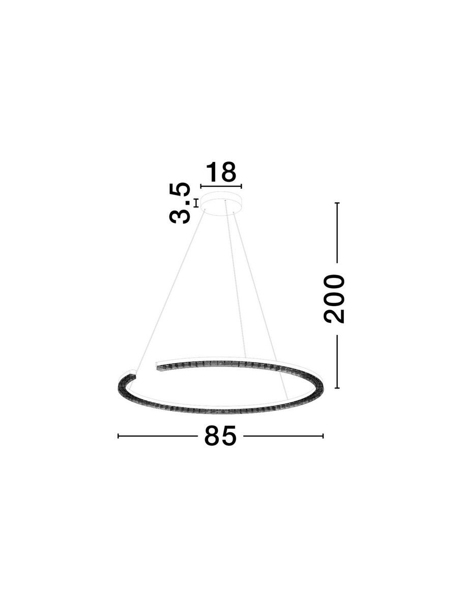 Lampa wisząca nowoczesna Luces Exclusivas MAHON, czarna, LED 43 W 3000 K, Ø 85 cm – LE46093 - obrazek 5