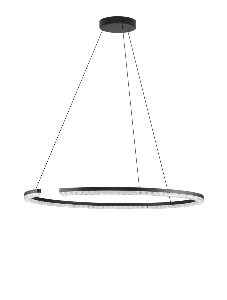 Lampa wisząca nowoczesna Luces Exclusivas MAHON, czarna, LED 43 W 3000 K, Ø 85 cm – LE46093