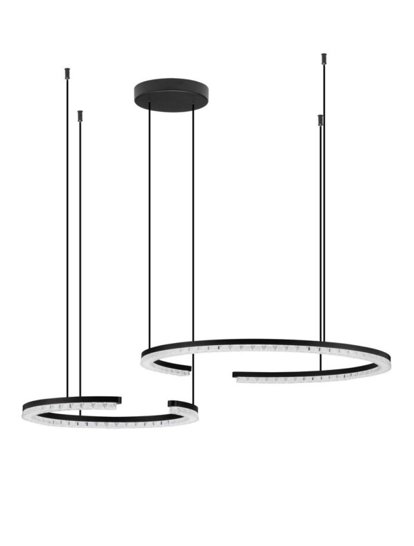 Lampa wisząca nowoczesna Luces Exclusivas MAHON, czarna, LED 49 W 3000 K, szer. 65 cm – LE46094