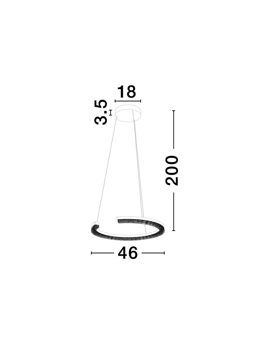 Lampa wisząca nowoczesna Luces Exclusivas MAHON, złota, LED 21 W 3000 K, Ø 46 cm – LE46099 - obrazek 5