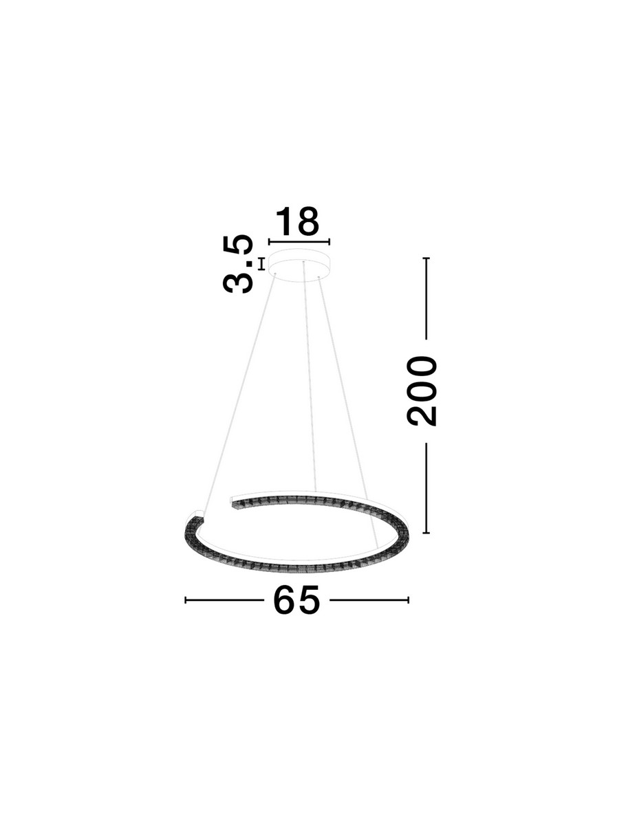 Lampa wisząca nowoczesna Luces Exclusivas MAHON, złota, LED 30 W 3000 K, Ø 65 cm – LE46100 - obrazek 5