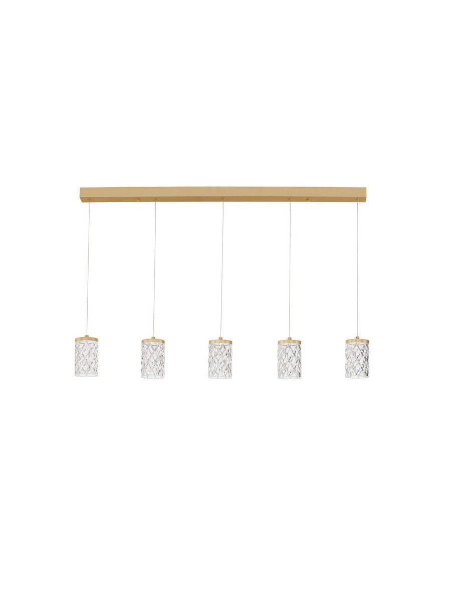 Lampa wisząca nowoczesna Luces Exclusivas MURO, złota, LED 28 W 3000 K, szer. 8 cm – LE46124
