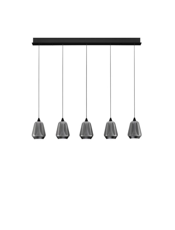 Lampa wisząca nowoczesna Luces Exclusivas RORIZNO, czarno-dymiona, LED 37 W 3000 K, szer. 8,5 cm – LE46148