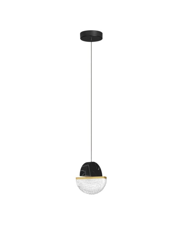 Lampa wisząca nowoczesna Luces Exclusivas TARREGA, czarno-biało-złota, LED 7 W 2700 K, Ø 16 cm – LE46168
