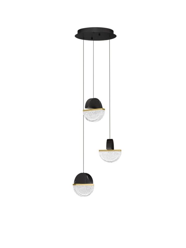 Lampa wisząca nowoczesna Luces Exclusivas TARREGA, czarno-biało-złota, LED 18 W 3000 K, Ø 38 cm – LE46169