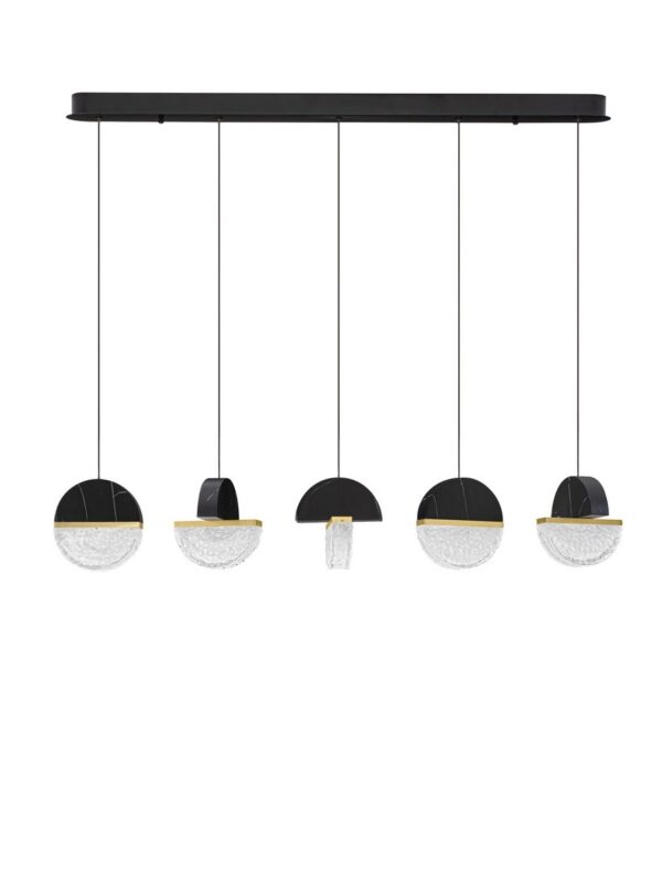 Lampa wisząca nowoczesna Luces Exclusivas TARREGA, czarno-biało-złota, LED 30 W 2700 K, szer. 16 cm – LE46174