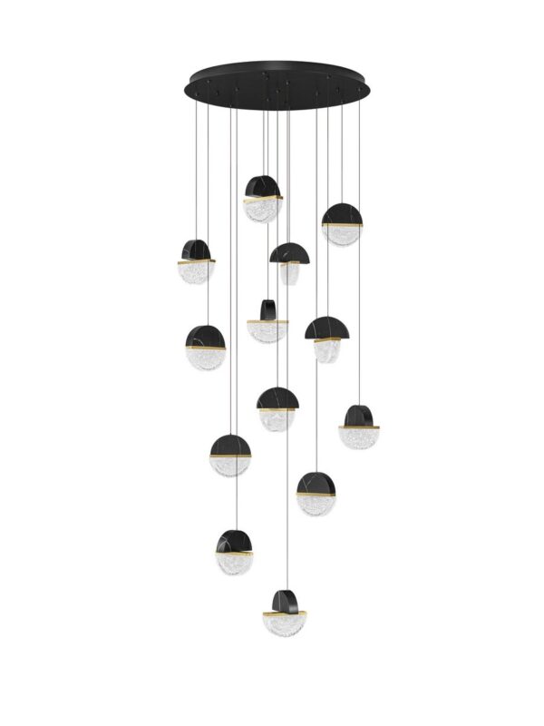 Lampa wisząca nowoczesna Luces Exclusivas TARREGA, czarno-biało-złota, LED 72 W 2700 K, Ø 78 cm – LE46176