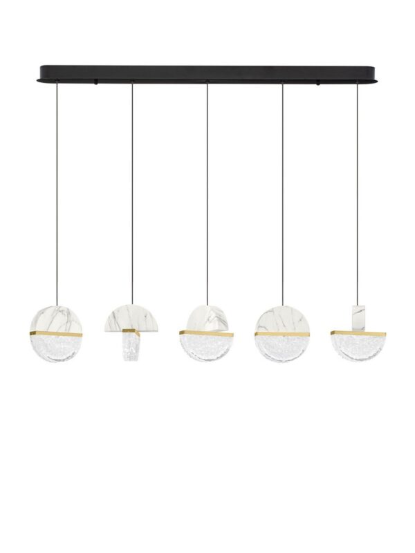 Lampa wisząca nowoczesna Luces Exclusivas TARREGA, czarno-biało-złota, LED 30 W 3000 K, szer. 16 cm – LE46187