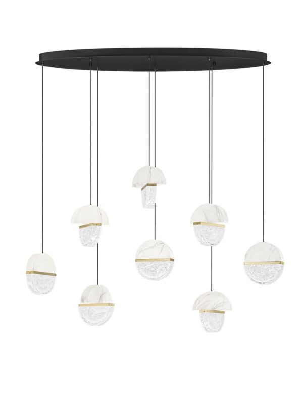 Lampa wisząca nowoczesna Luces Exclusivas TARREGA, czarno-biało-złota, LED 48 W 3000 K, szer. 40 cm – LE46191