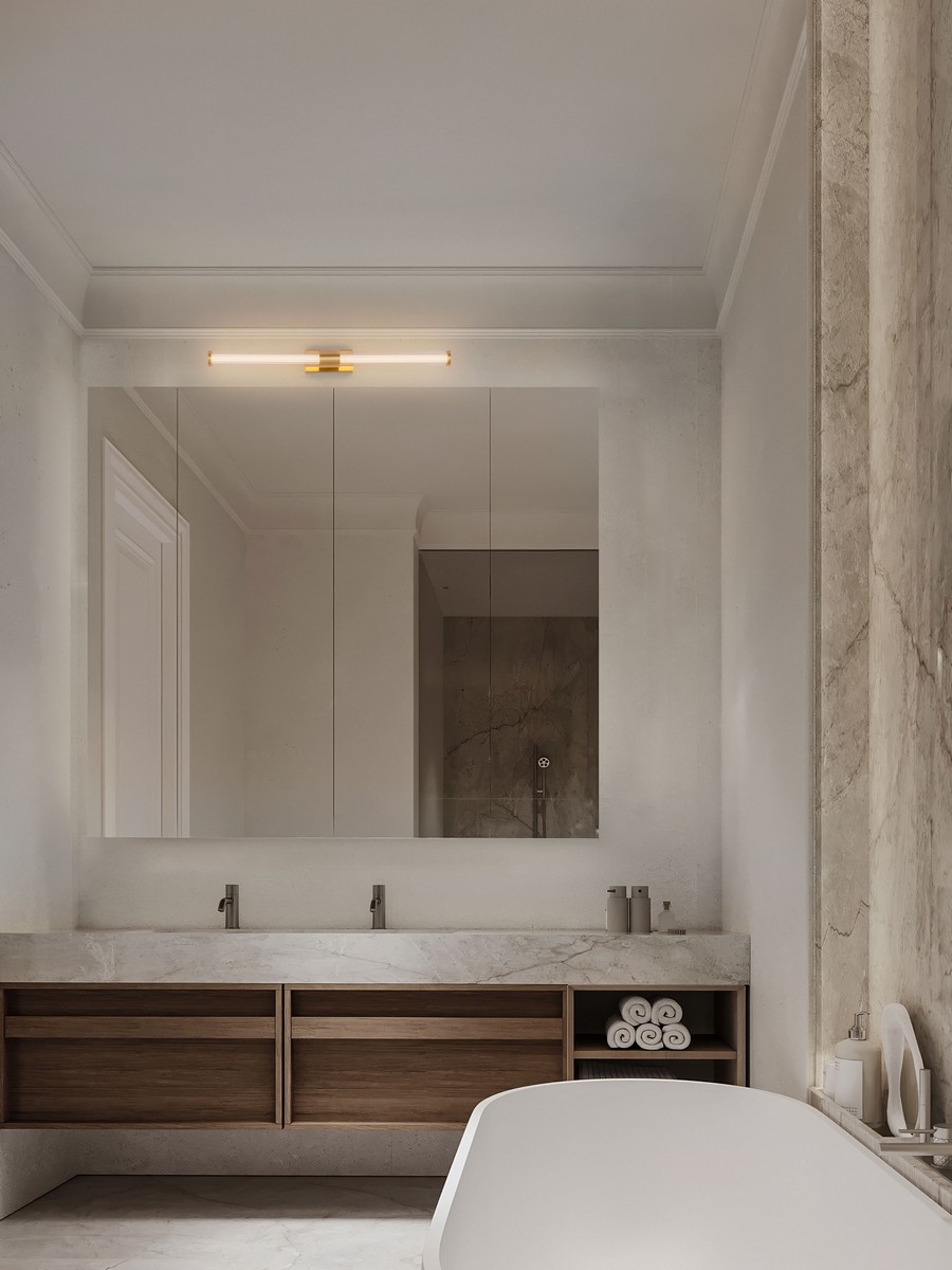 Kinkiet łazienkowy nowoczesny Luces Exclusivas TELDE, złoty, LED 12 W 3000 K, szer. 10 cm – LE46196 - obrazek 2