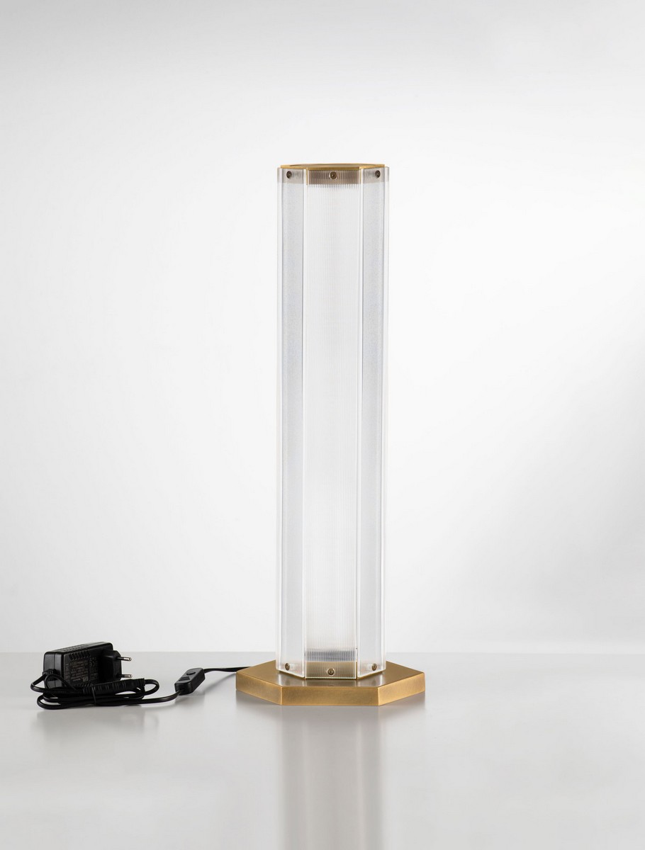 Lampa stołowa minimalistyczna Luces Exclusivas TORREV, mosiądz antyczny, LED 11 W 3000 K, wys. 55,5 cm – LE46201 - obrazek 2