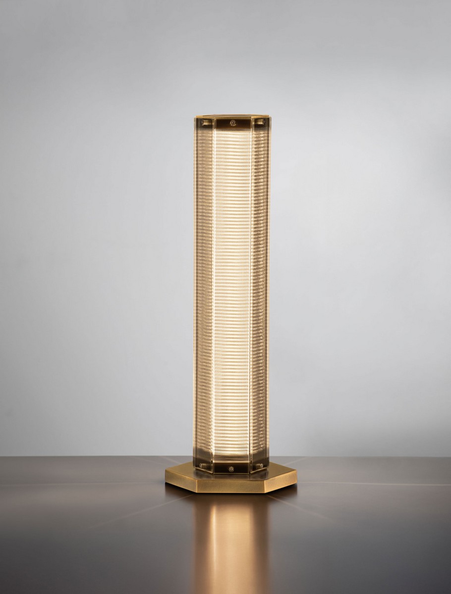 Lampa stołowa minimalistyczna Luces Exclusivas TORREV, mosiądz antyczny, LED 11 W 3000 K, wys. 55,5 cm – LE46201 - obrazek 3
