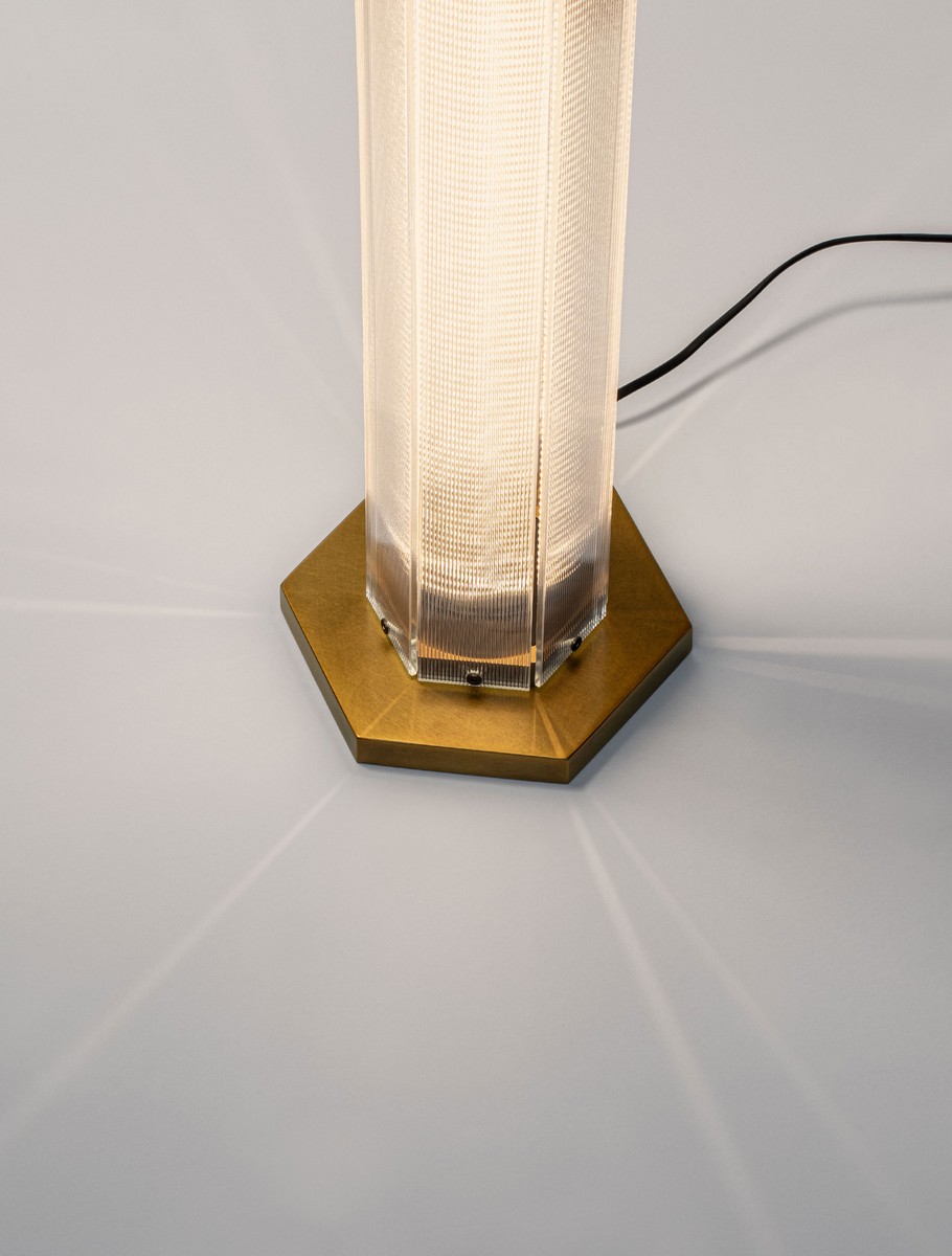 Lampa stołowa minimalistyczna Luces Exclusivas TORREV, mosiądz antyczny, LED 11 W 3000 K, wys. 55,5 cm – LE46201 - obrazek 5