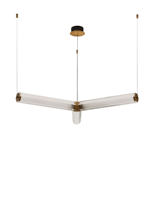 Lampa wisząca nowoczesna Luces Exclusivas TORREV, mosiądz antyczny, LED 23 W 3000 K, szer. 96 cm – LE46202