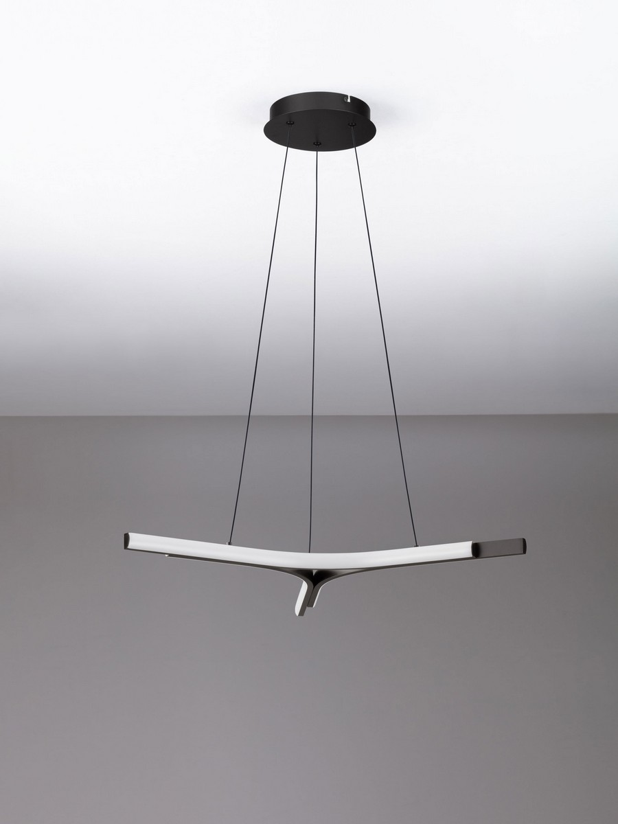 Lampa wisząca nowoczesna Luces Exclusivas UJUE, czarna, LED 29 W 3000 K, Ø 70 cm – LE46227 - obrazek 2