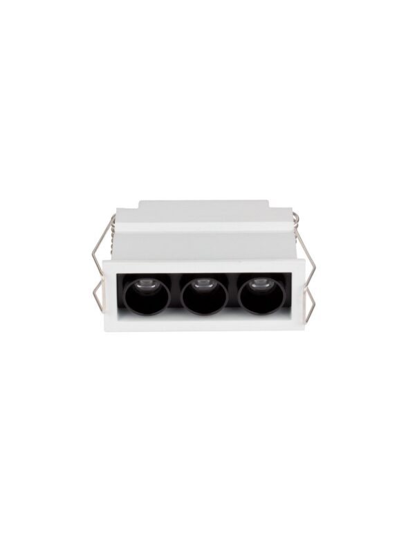 Oprawa wpuszczana minimalistyczna Luces Exclusivas CARBAY, czarno-biała, LED 5 W 3000 K, szer. 2,8 cm – LE62209