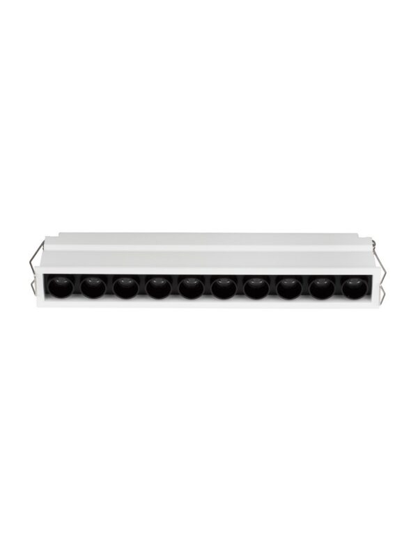 Oprawa wpuszczana nowoczesna Luces Exclusivas CARBAY, czarno-biała, LED 15 W 3000 K, szer. 2,8 cm – LE62213