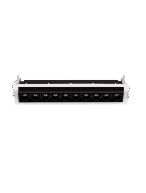 Oprawa wpuszczana minimalistyczna Luces Exclusivas CARBAY, czarno-biała, LED 15 W 3000 K, szer. 4,5 cm – LE62220