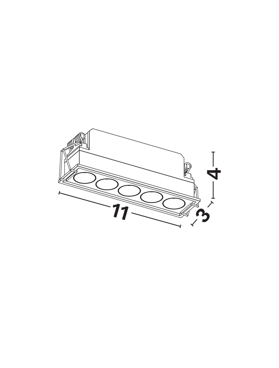 Oprawa wpuszczana minimalistyczna Luces Exclusivas CARCAIX, czarna, LED 11 W 3000 K, szer. 3 cm – LE62224 - obrazek 2