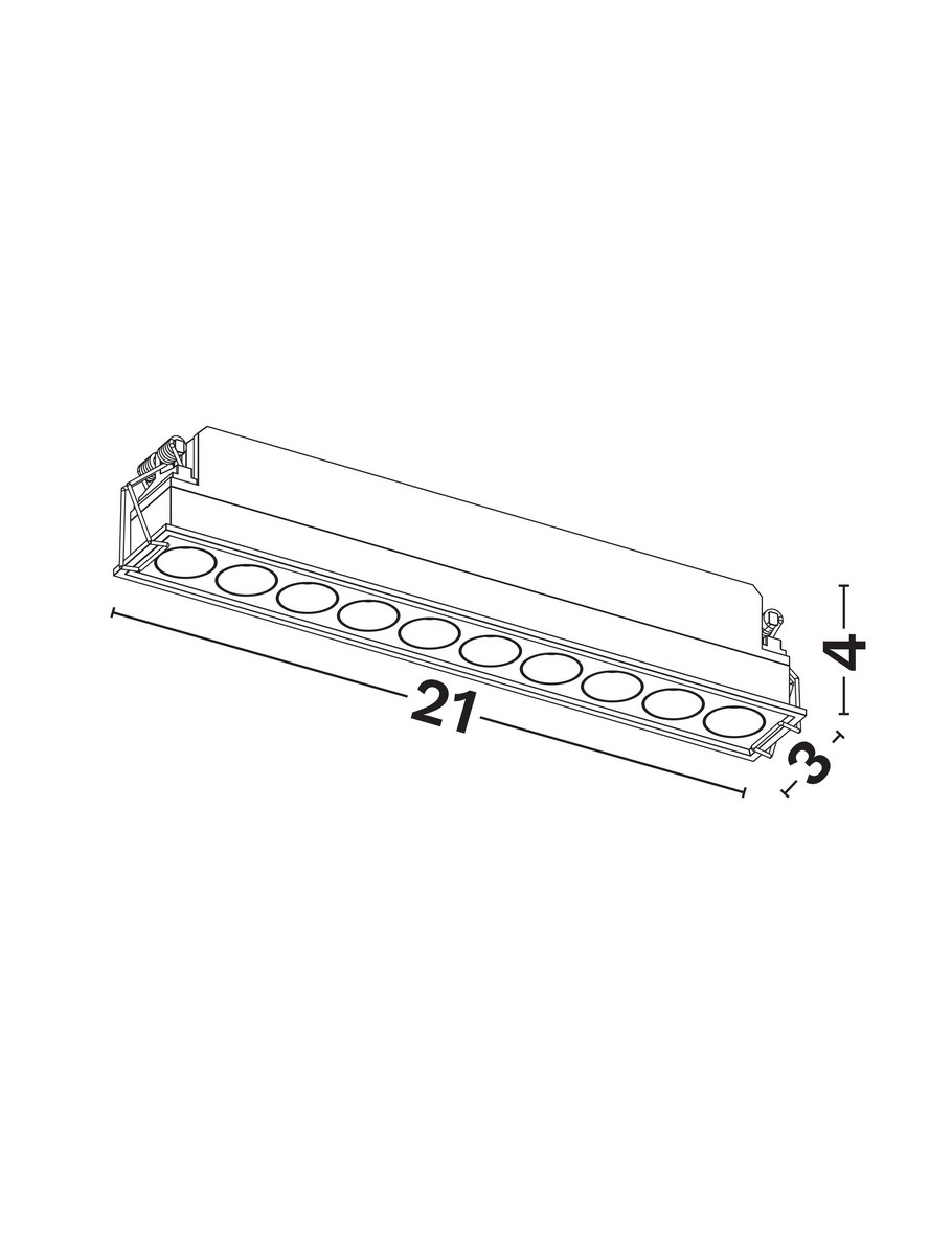 Oprawa wpuszczana minimalistyczna Luces Exclusivas CARCAIX, czarna, LED 15 W 3000 K, szer. 3 cm – LE62226 - obrazek 2