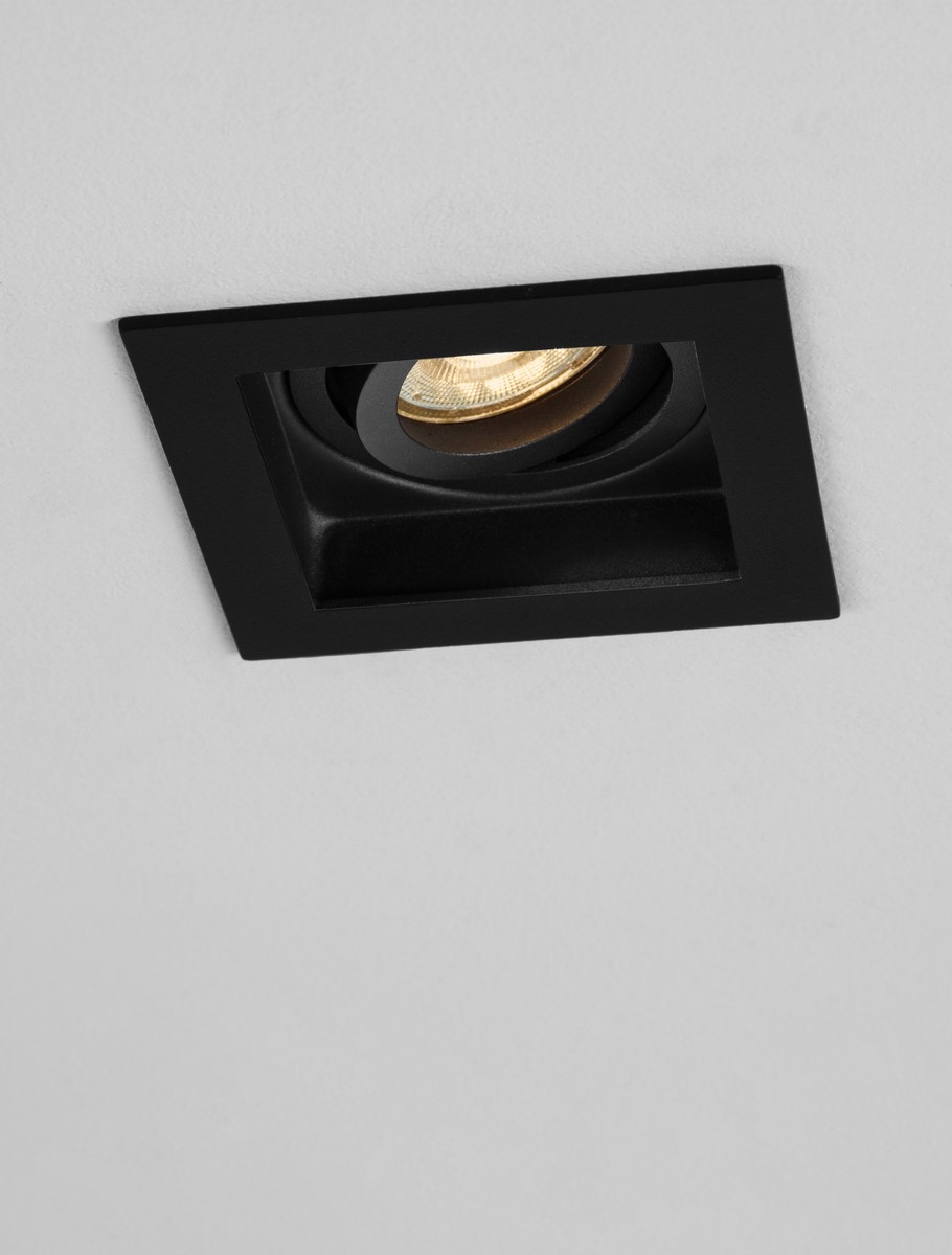 Oprawa wpuszczana minimalistyczna Luces Exclusivas CASTIL, czarna, 1 × GU10, szer. 10 cm – LE62277 - obrazek 2